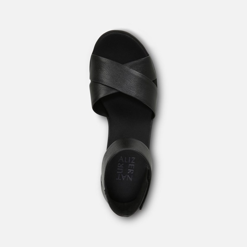 Naturalizer Riviera Wedge Sandal Womens Black Wedge Sandals GF22-2502N9