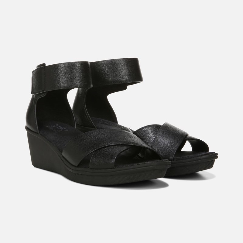 Naturalizer Riviera Wedge Sandal Womens Black Wedge Sandals GF22-2502N9