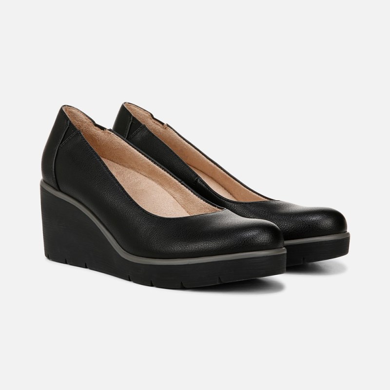 Naturalizer SOUL About Time Wedge Pump Womens Black Wedges XO12-7282J5
