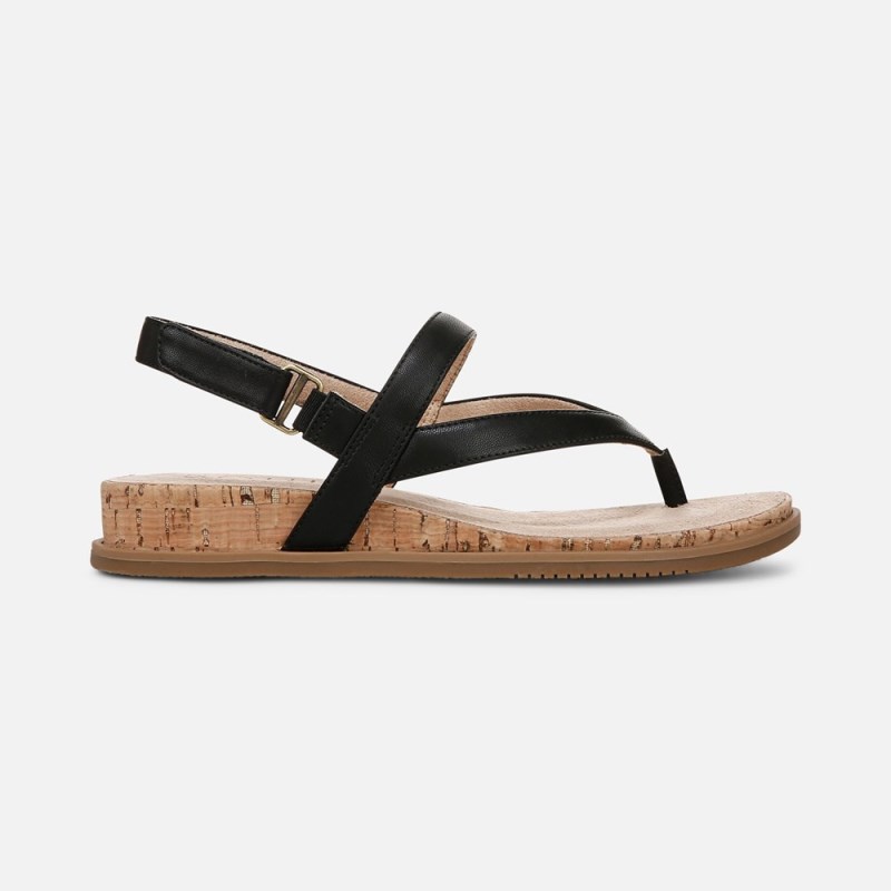 Naturalizer SOUL Carolyn Sandal Womens Black Flat Sandals GF64-7464F3
