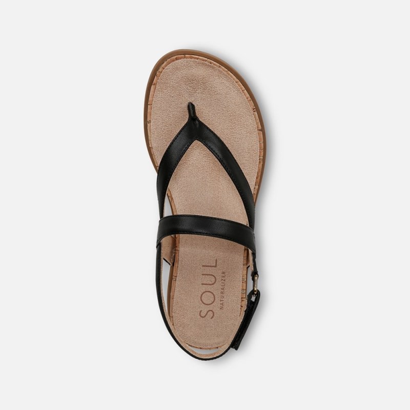 Naturalizer SOUL Carolyn Sandal Womens Black Flat Sandals GF64-7464F3