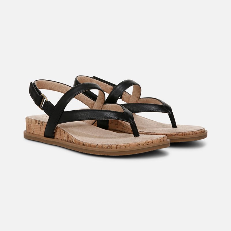 Naturalizer SOUL Carolyn Sandal Womens Black Flat Sandals GF64-7464F3