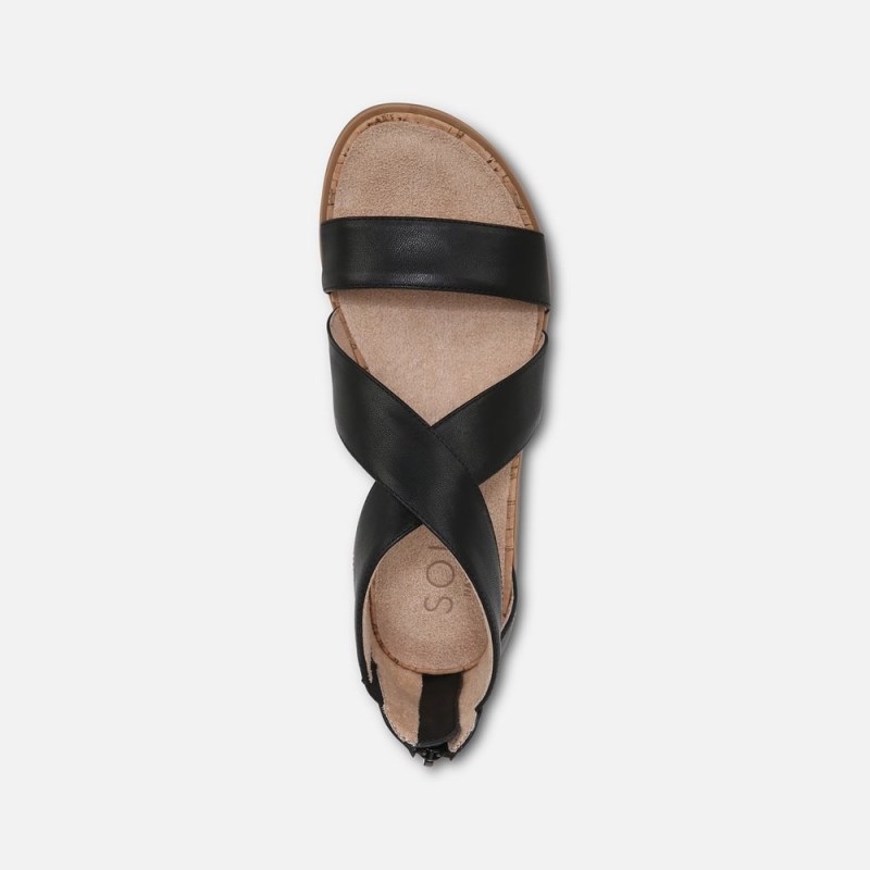 Naturalizer SOUL Cindi Sandal Womens Black Flat Sandals KO92-4652P7