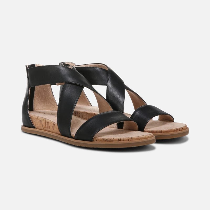 Naturalizer SOUL Cindi Sandal Womens Black Flat Sandals KO92-4652P7