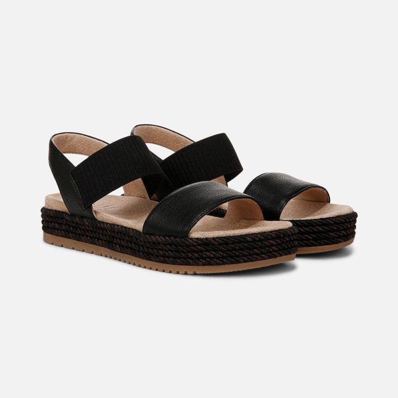 Naturalizer SOUL Diana Strappy Sandal Womens Black Platform Sandals EH95-8705Z3