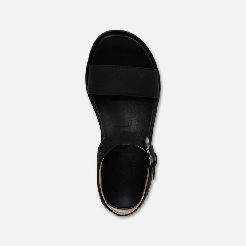 Naturalizer SOUL Emma Strappy Sandal Womens Black Platform Sandals CK80-0980R5