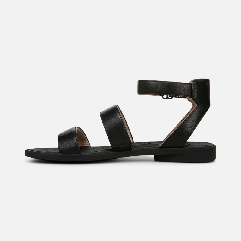 Naturalizer SOUL Fiesta Strappy Sandal Womens Black Flat Sandals GU60-0390N1