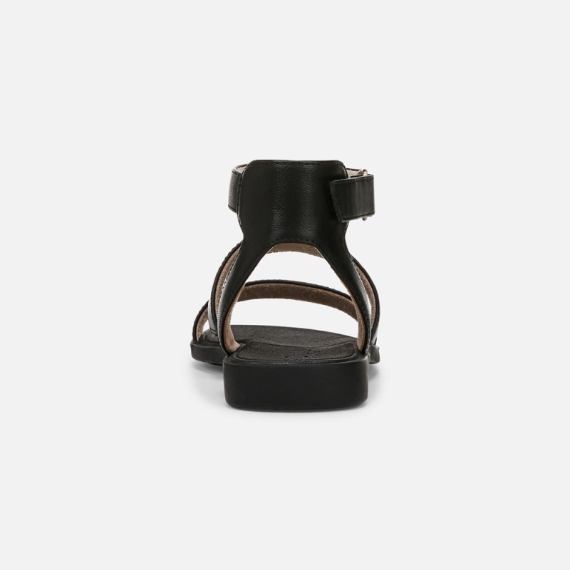 Naturalizer SOUL Fiesta Strappy Sandal Womens Black Flat Sandals GU60-0390N1