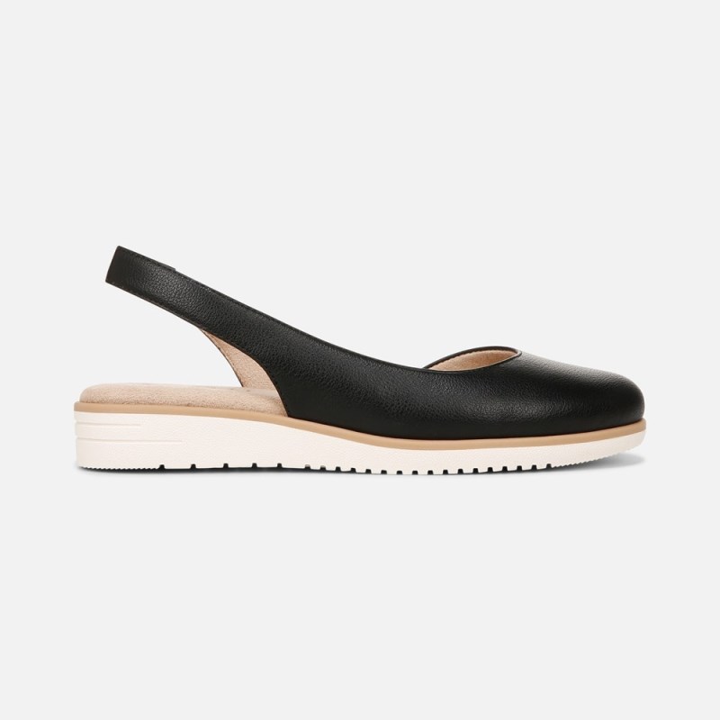 Naturalizer SOUL Idea d'Orsay Flat Womens Black Slingbacks XF48-2358I9