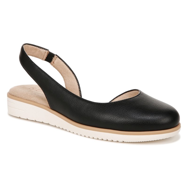 Naturalizer SOUL Idea d'Orsay Flat Womens Black Slingbacks XF48-2358I9