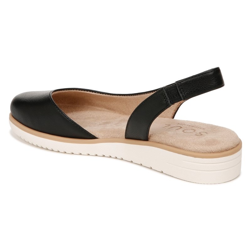 Naturalizer SOUL Idea d'Orsay Flat Womens Black Slingbacks XF48-2358I9