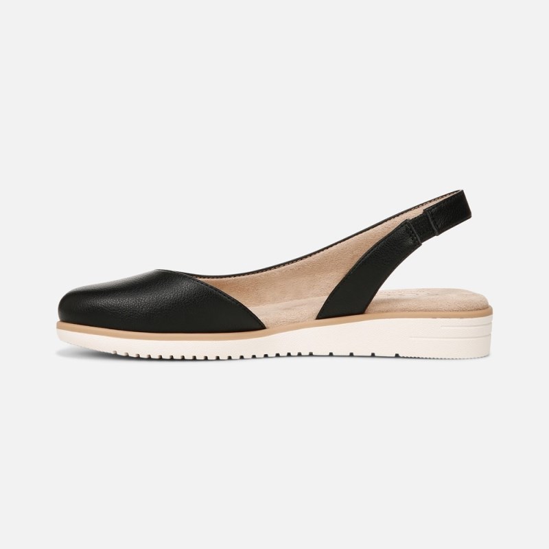 Naturalizer SOUL Idea d'Orsay Flat Womens Black Slingbacks XF48-2358I9