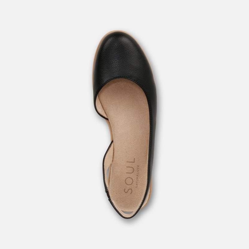 Naturalizer SOUL Idea d'Orsay Flat Womens Black Slingbacks XF48-2358I9