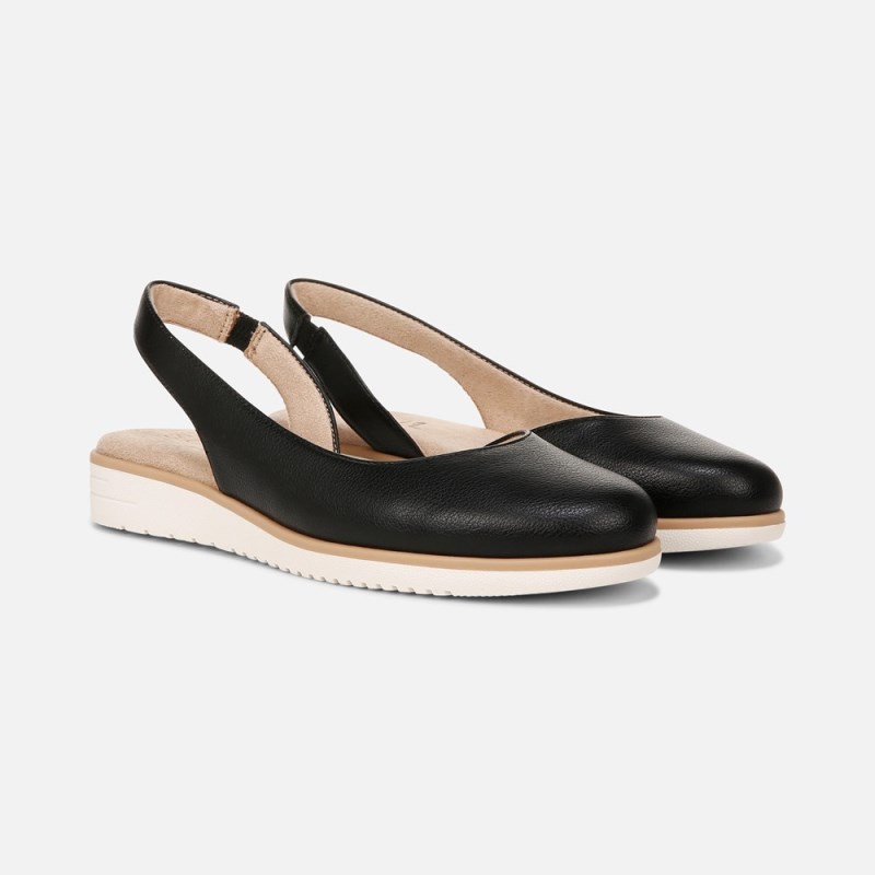 Naturalizer SOUL Idea d'Orsay Flat Womens Black Slingbacks XF48-2358I9