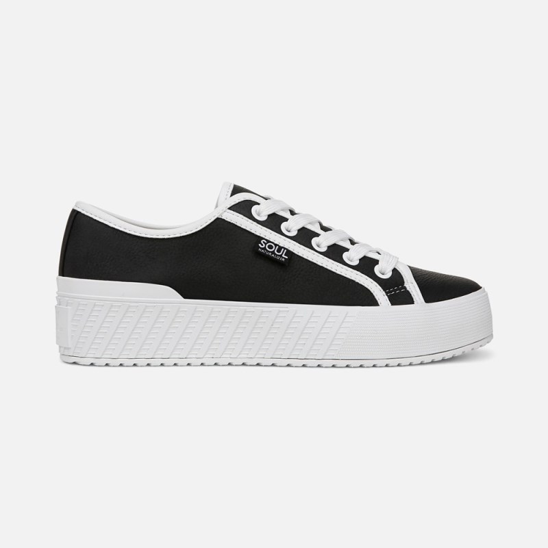 Naturalizer SOUL Iliana Lace Up Sneaker Womens Black Lace Up Sneakers VR54-7834J2