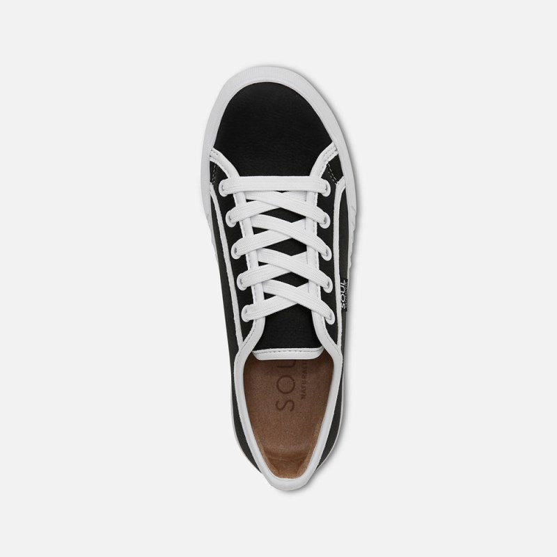 Naturalizer SOUL Iliana Lace Up Sneaker Womens Black Lace Up Sneakers VR54-7834J2