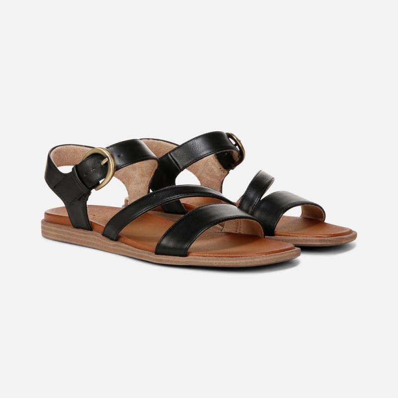 Naturalizer SOUL Jayvee Sandal Womens Black Flat Sandals IZ54-4554C2