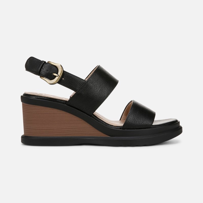 Naturalizer SOUL Livia Wedge Sandal Womens Black Wedges NG40-5080T5