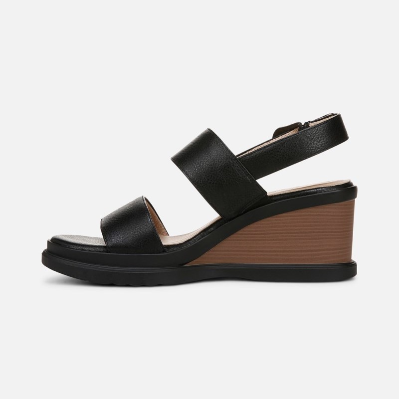 Naturalizer SOUL Livia Wedge Sandal Womens Black Wedges NG40-5080T5