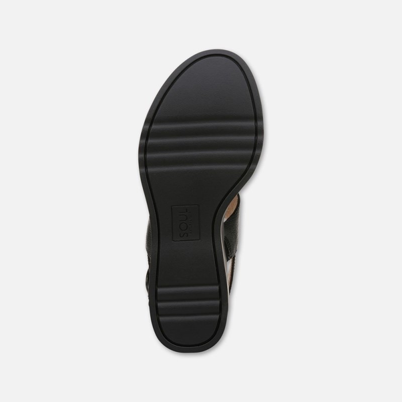 Naturalizer SOUL Livia Wedge Sandal Womens Black Wedges NG40-5080T5