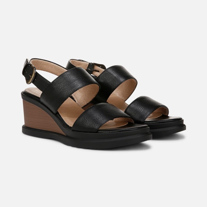 Naturalizer SOUL Livia Wedge Sandal Womens Black Wedges NG40-5080T5
