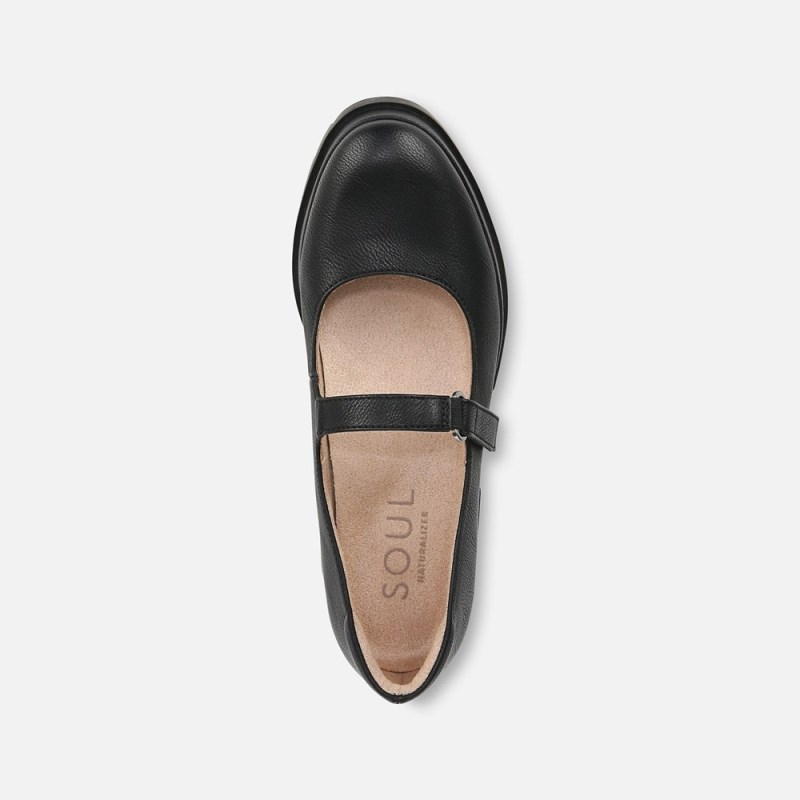 Naturalizer SOUL Olivet Mary Jane Lug Flat Womens Black Mary Janes IB59-6589T5