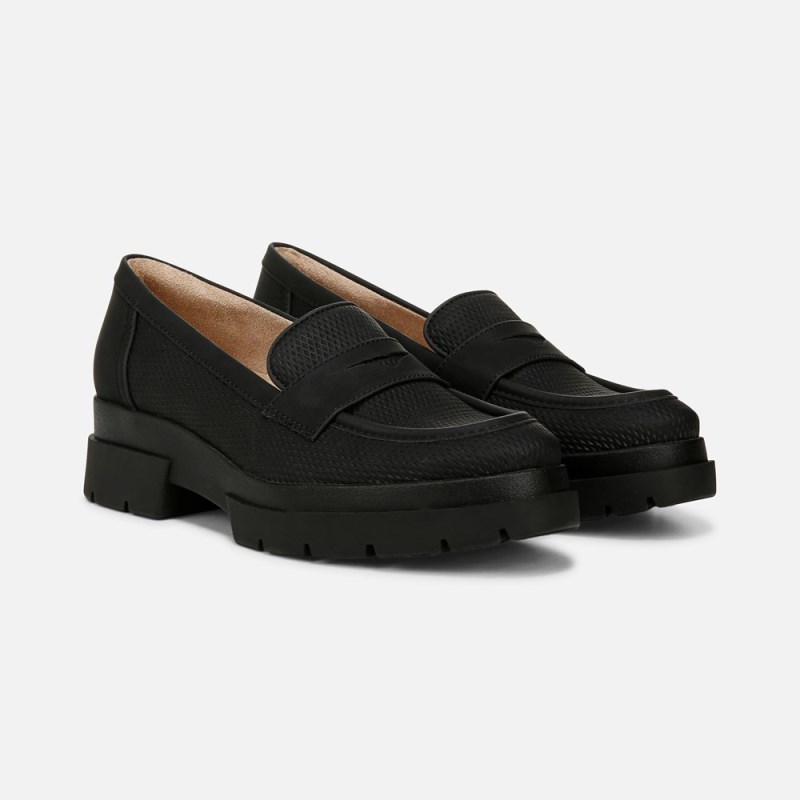 Naturalizer SOUL Ophelia Lug Sole Loafer Womens Black Loafers IL45-5345L2