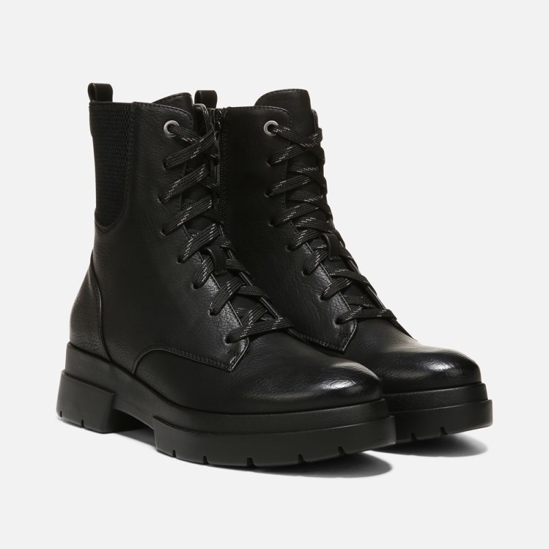 Naturalizer SOUL Ozzy Weather Resistant Combat Boot Womens Black Casual Boots MG21-0201Y0