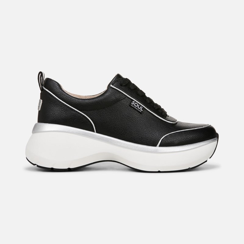 Naturalizer SOUL Roquel Lace Up Sneaker Womens Black Lace Up Sneakers NF24-6314V2