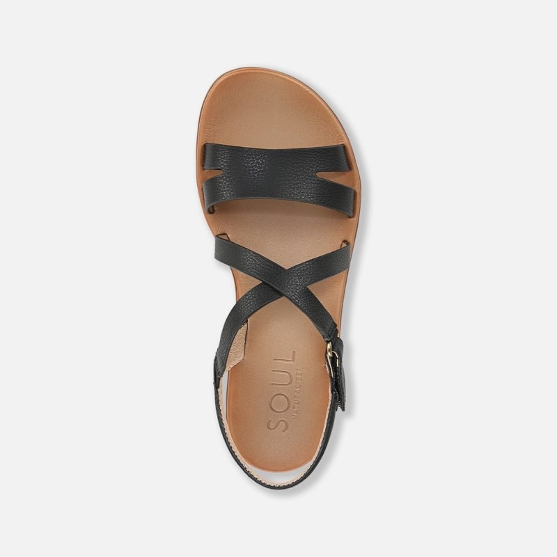 Naturalizer SOUL Shenna Sandal Womens Black Flat Sandals SZ23-1573P5
