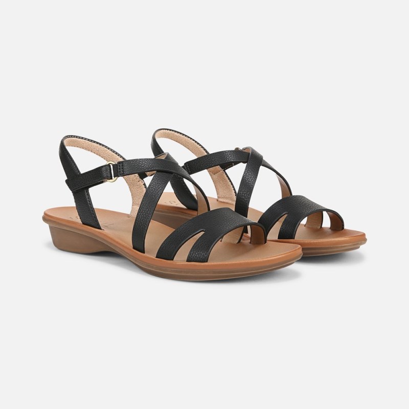 Naturalizer SOUL Shenna Sandal Womens Black Flat Sandals SZ23-1573P5