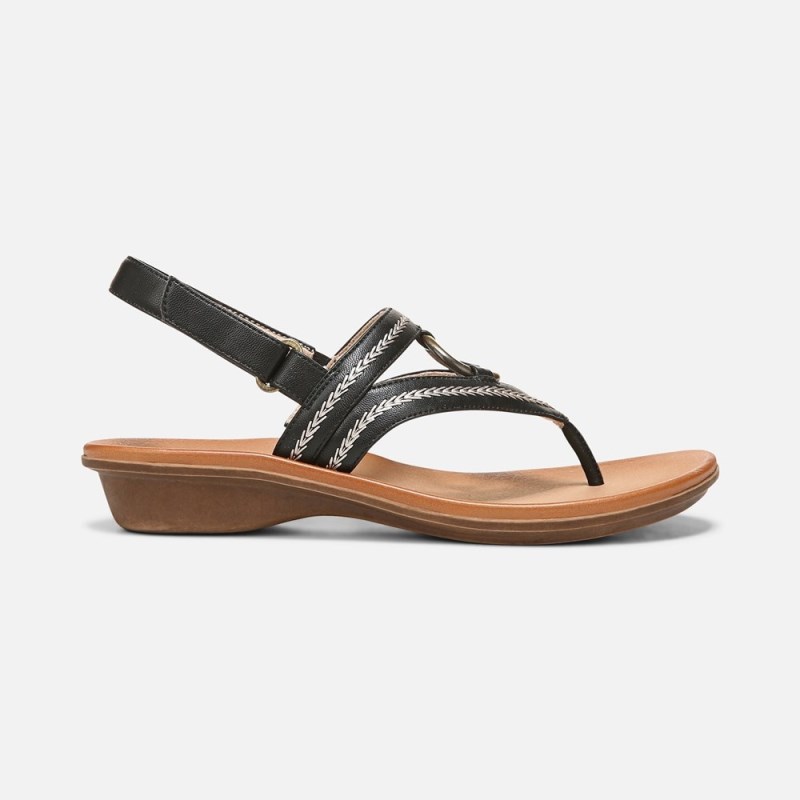 Naturalizer SOUL Sunny Sandal Womens Black Flat Sandals PG50-0050L9