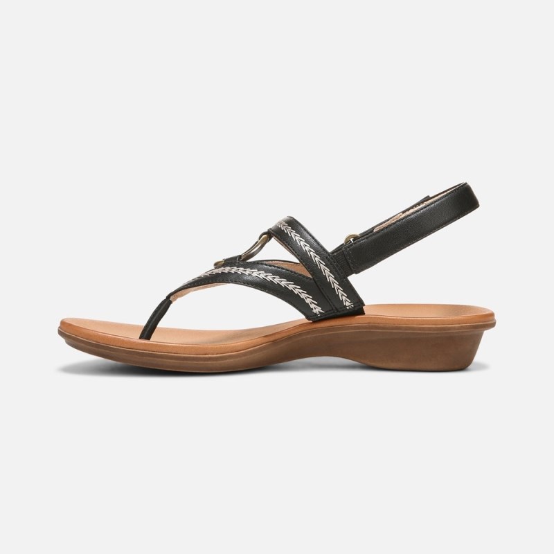 Naturalizer SOUL Sunny Sandal Womens Black Flat Sandals PG50-0050L9