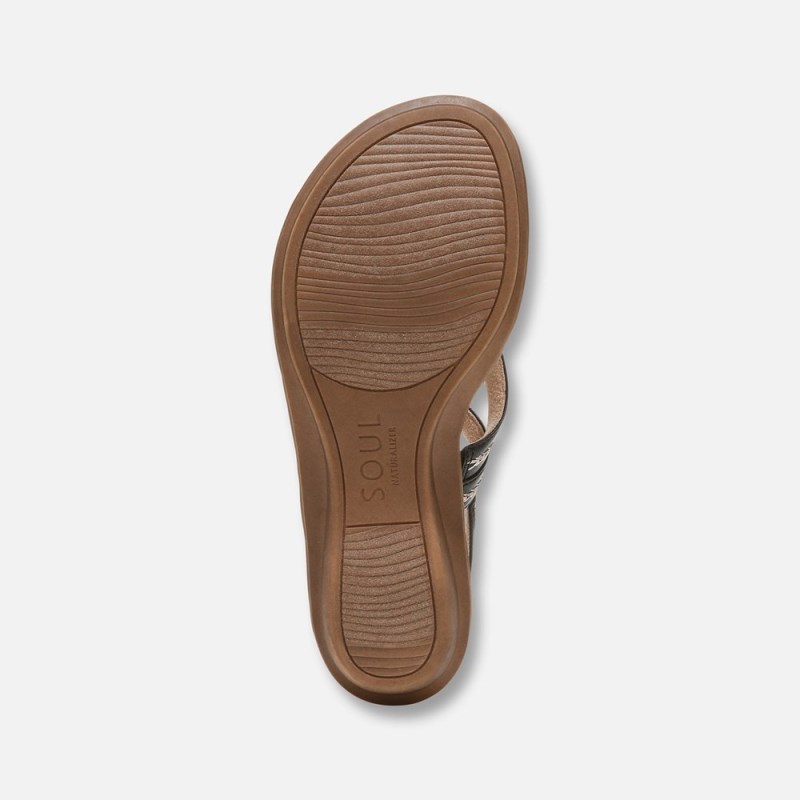 Naturalizer SOUL Sunny Sandal Womens Black Flat Sandals PG50-0050L9