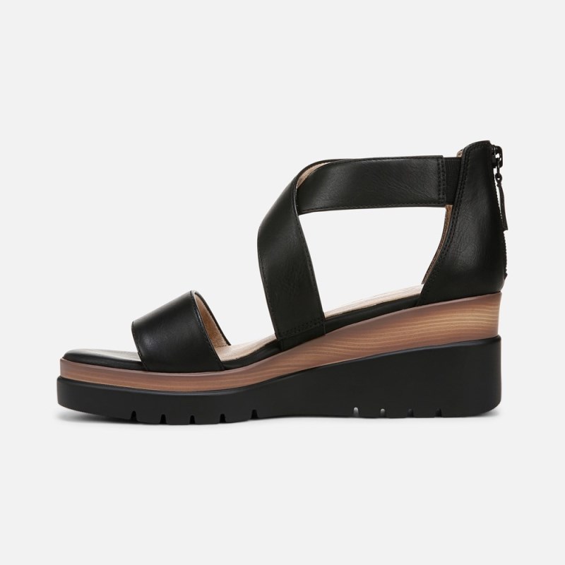Naturalizer Soul Goodtimes Wedge Sandal Womens Black Wedge Sandals FE48-9758H5