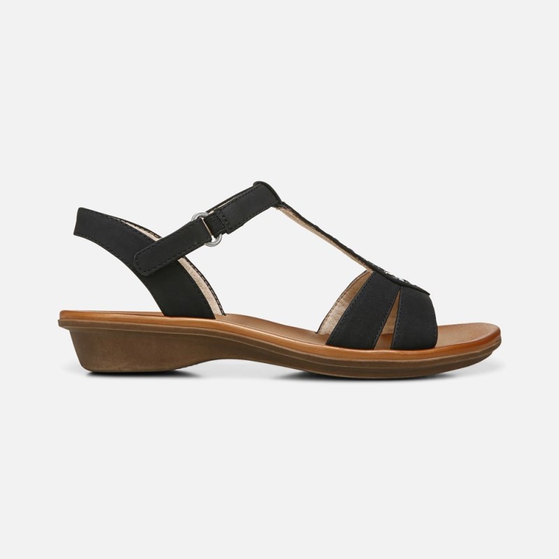 Naturalizer Soul Summer Sandal Womens Black Flat Sandals RW91-8771B3