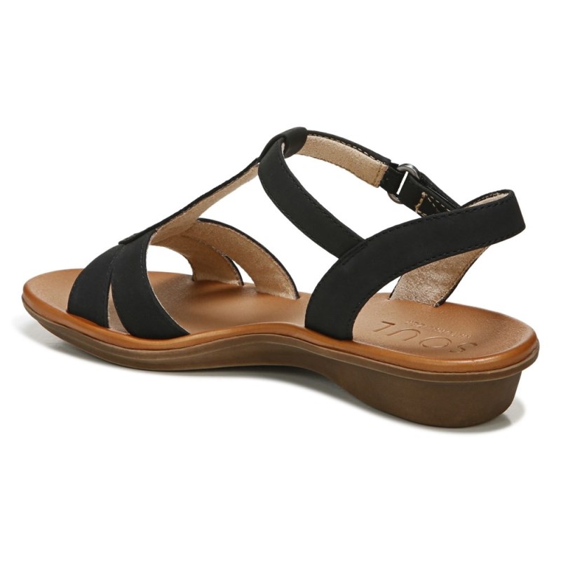 Naturalizer Soul Summer Sandal Womens Black Flat Sandals RW91-8771B3