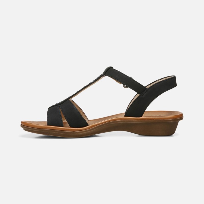 Naturalizer Soul Summer Sandal Womens Black Flat Sandals RW91-8771B3