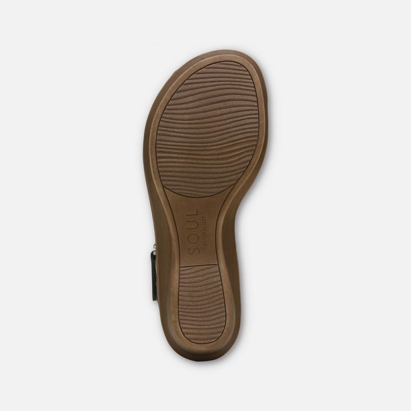 Naturalizer Soul Summer Sandal Womens Black Flat Sandals RW91-8771B3