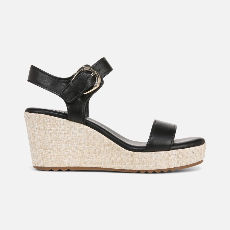 Naturalizer Stella Wedge Sandal Womens Black Wedge Sandals WD59-5599H1