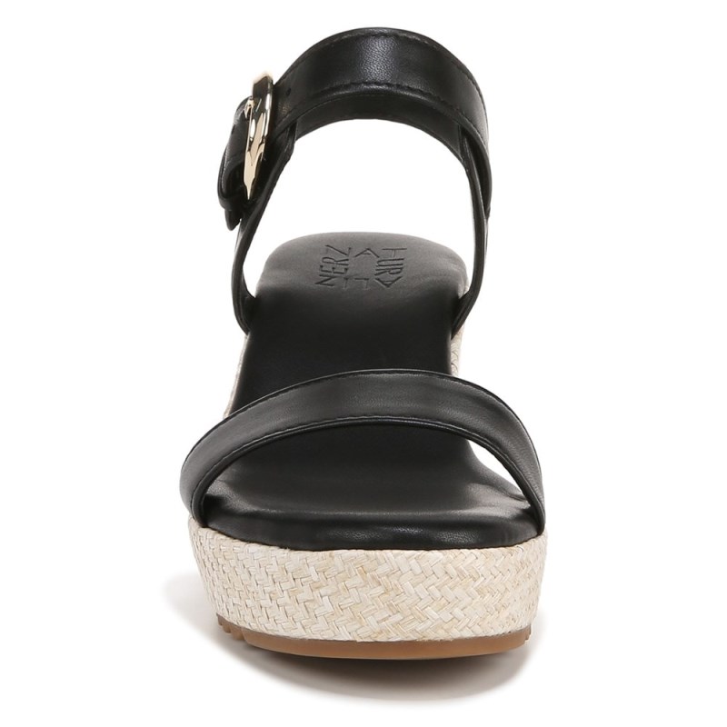 Naturalizer Stella Wedge Sandal Womens Black Wedge Sandals WD59-5599H1