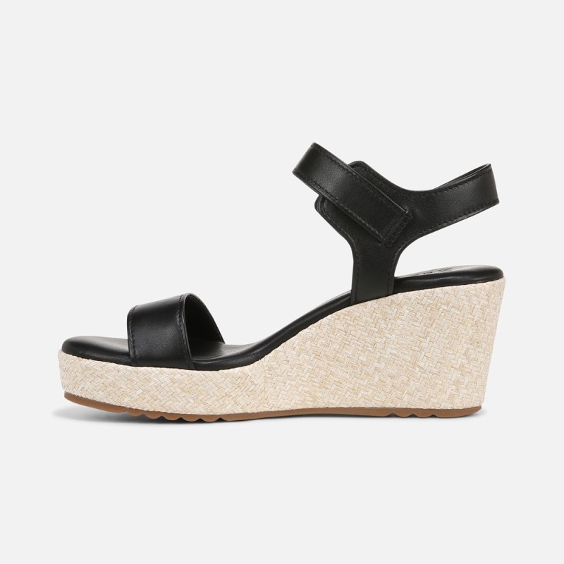 Naturalizer Stella Wedge Sandal Womens Black Wedge Sandals WD59-5599H1