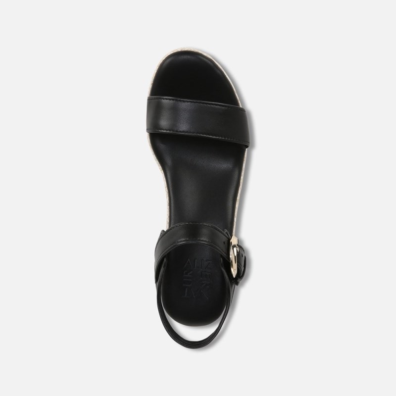 Naturalizer Stella Wedge Sandal Womens Black Wedge Sandals WD59-5599H1