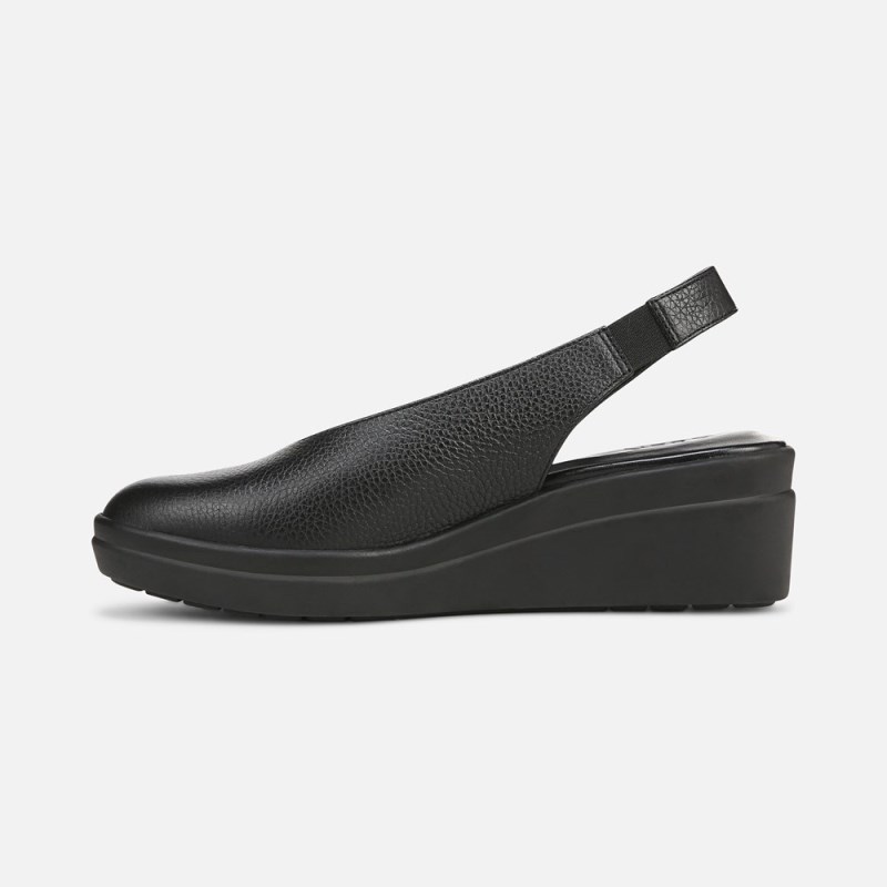 Naturalizer Sutton Slingback Wedge Womens Black Heeled Slingbacks ZI40-0920N7