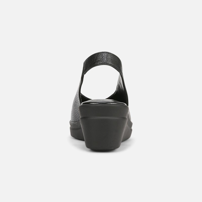 Naturalizer Sutton Slingback Wedge Womens Black Heeled Slingbacks ZI40-0920N7
