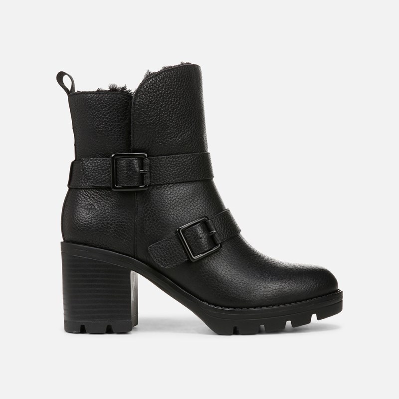 Naturalizer Verney Moto Water Repellent Bootie Womens Black Moto Boots ZA57-1357A1