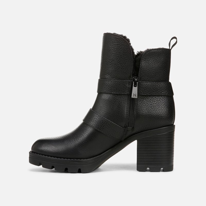 Naturalizer Verney Moto Water Repellent Bootie Womens Black Moto Boots ZA57-1357A1