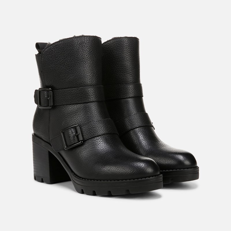 Naturalizer Verney Moto Water Repellent Bootie Womens Black Moto Boots ZA57-1357A1