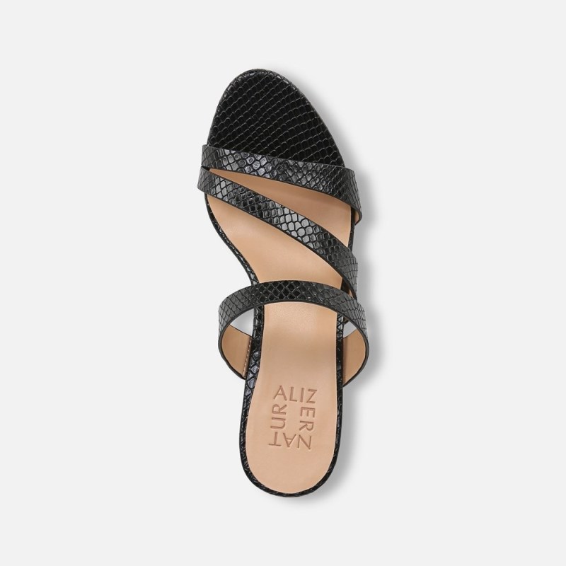 Naturalizer Breona Dress Sandal Womens Black / Snake Heeled Sandals ZJ26-0186S3