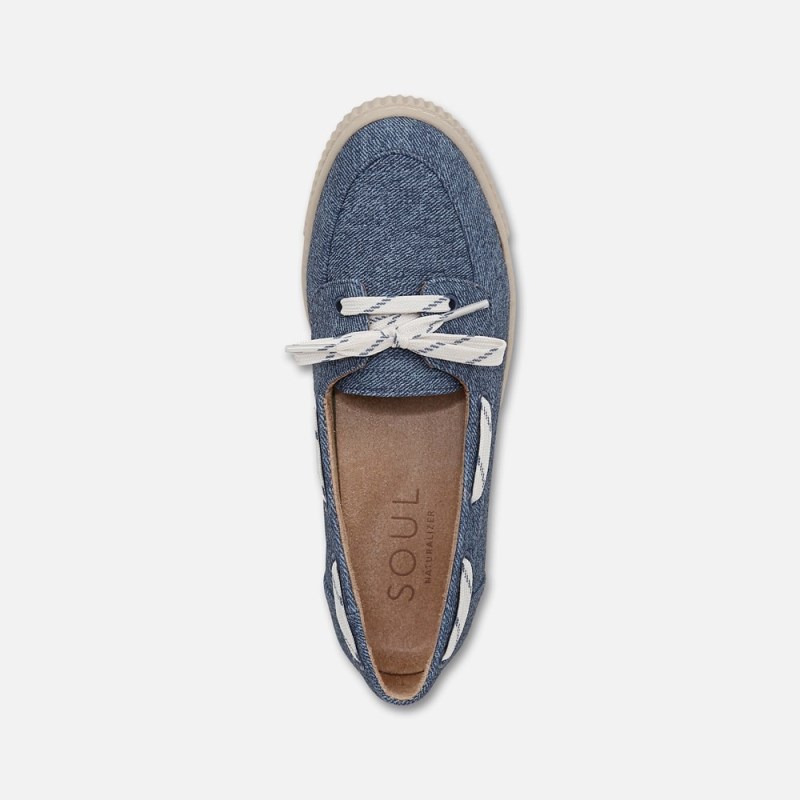 Naturalizer SOUL Tia Boat Shoe Womens Blue Loafers PV59-0759P1